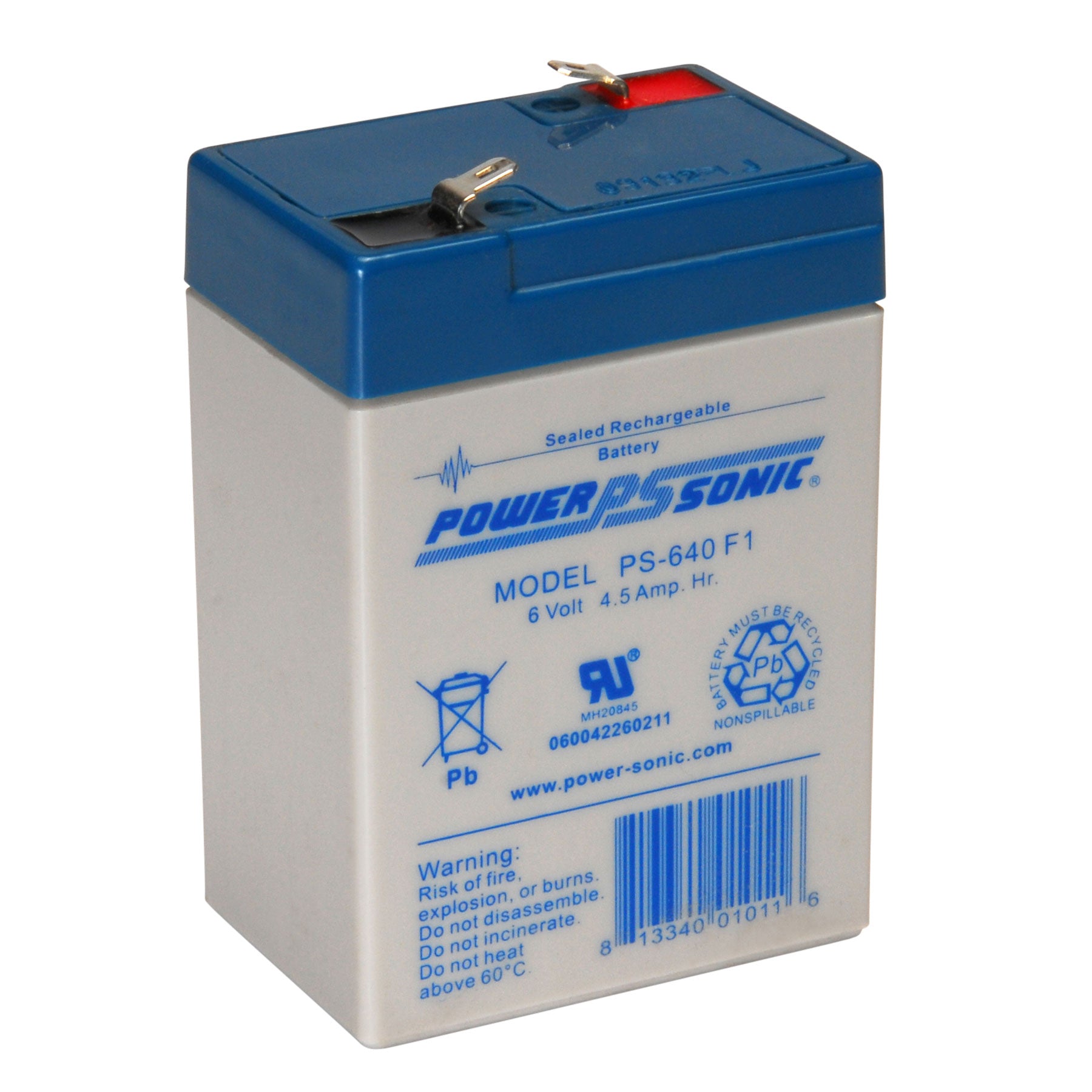 PS640 PowerSonic Battery 6V 4.5A