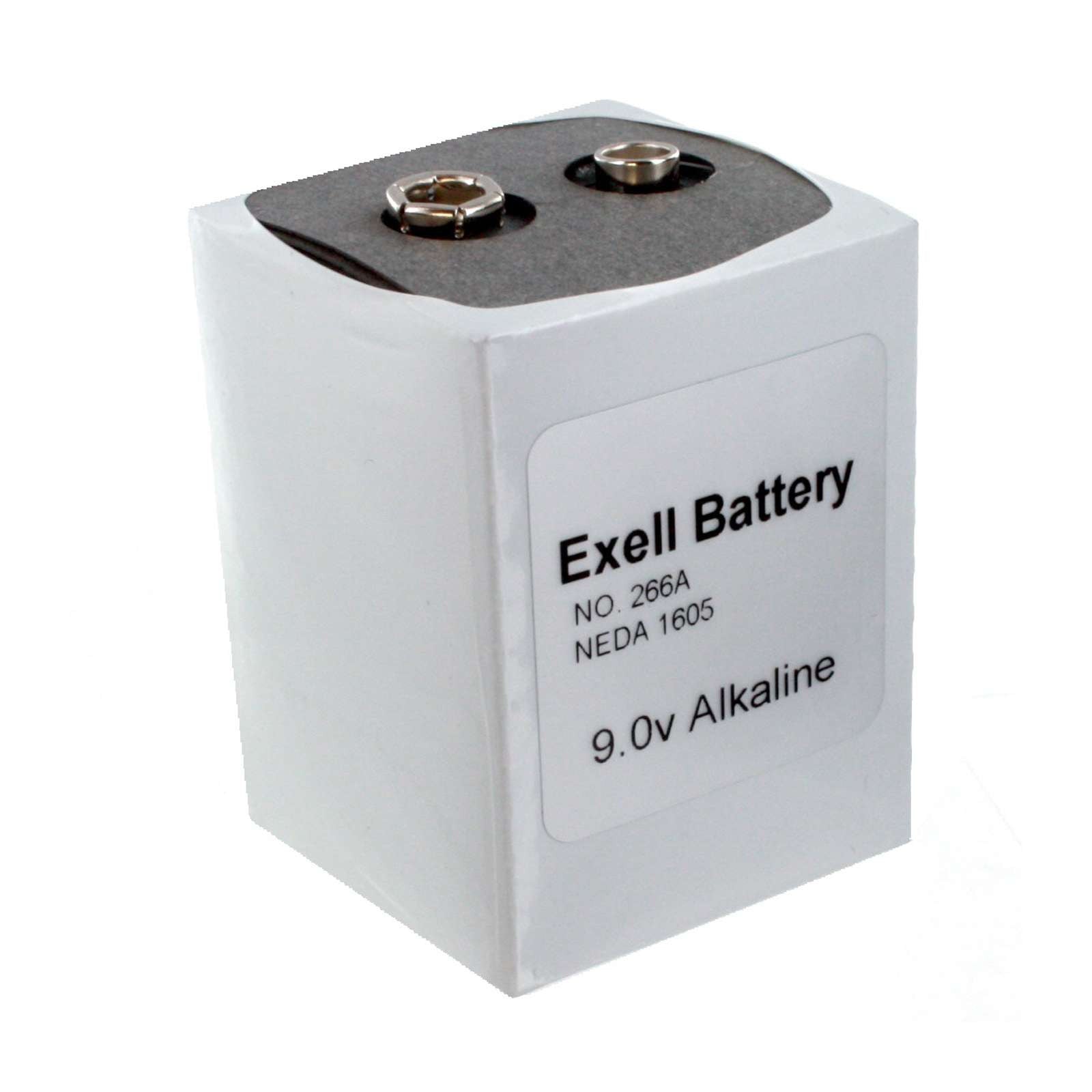 Exell 266 Alkaline 9V Battery NEDA 1605, PP7, 6F90