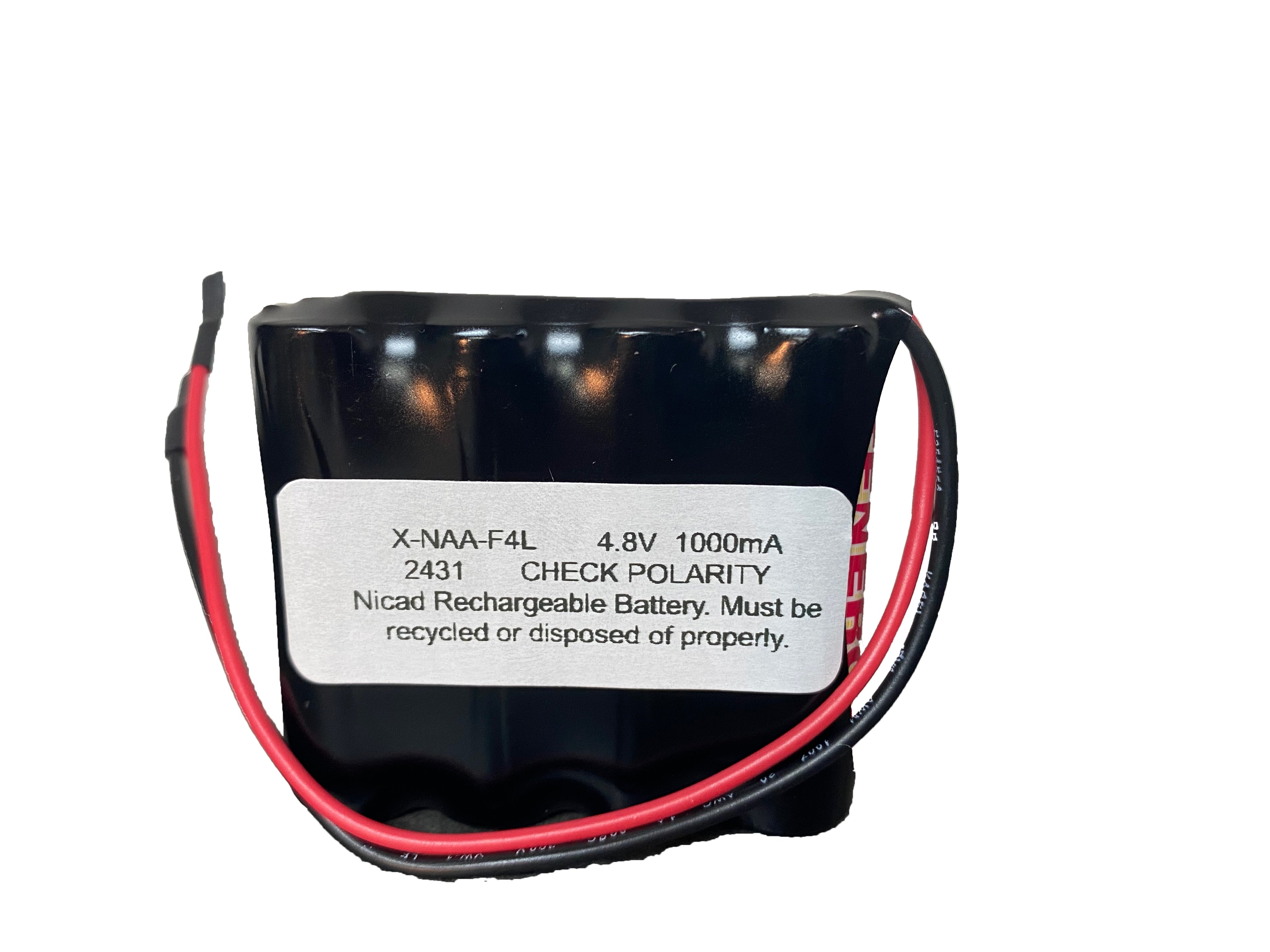 Custom AA NiCd 1000mah Battery Pack W/ 5" AWG Bare Wire Leads X-NAA-F4L