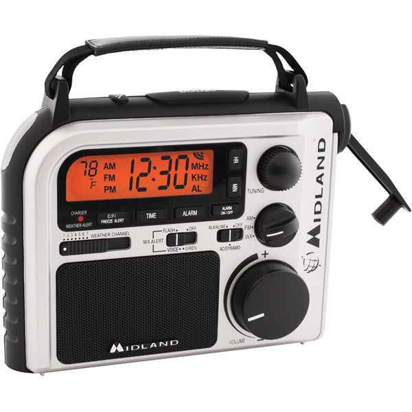 MIDLAND ER-102 EMERGENCY CRANK RADIO WITH AM/ FM AND WEATHER  ALERT