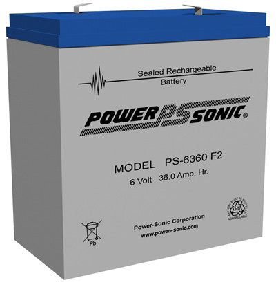 PS-6360F2 - POWERSONIC 6V 36AH SLA BATTERY