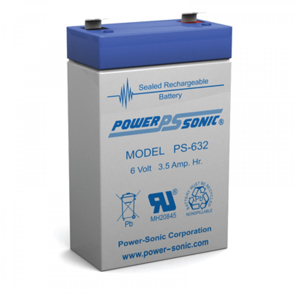 PS-632 - POWERSONIC 6V 3.5AH SLA BATTERY