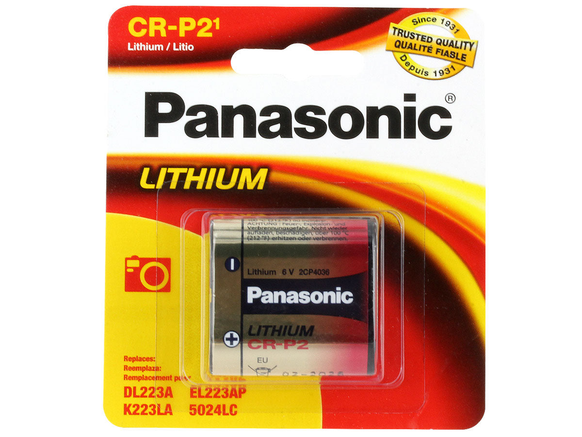 CR-P2-Panasonic Battery CR-P2PA/1B 1400mAh 6V Lithium (LiMNO2) Photo Battery  - 1 Piece Retail Card