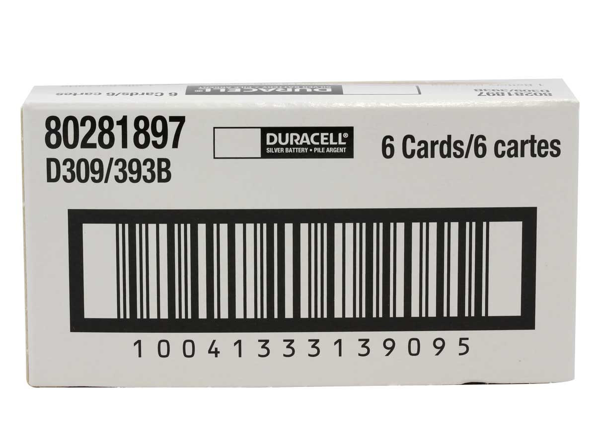 309/393 Duracell 1.5V Silver Oxide Battery